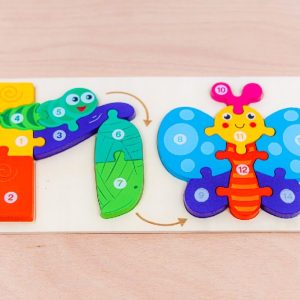 Puzzle incastru 3D – fluture si omida