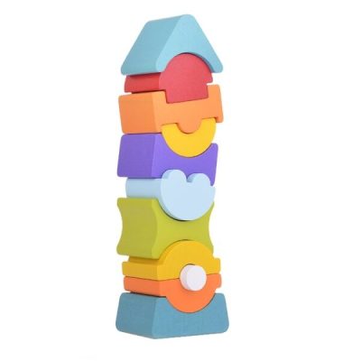 Turn de echilibru din lemn, multicolor