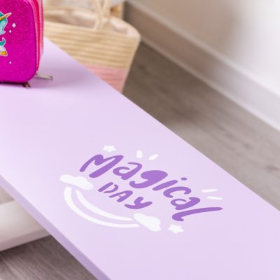 Bancuta pentru copii cu desen animat, lila