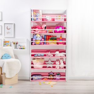 Biblioteca pentru copii cu desen animat, roz