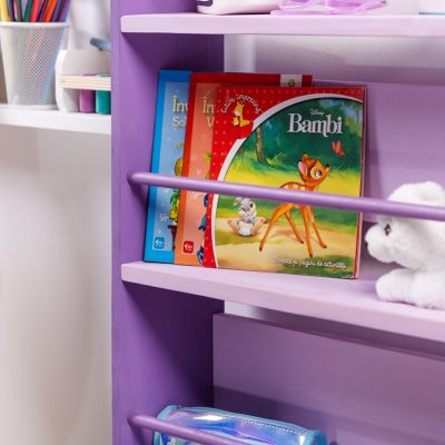 Mini biblioteca cu desen animat, mov