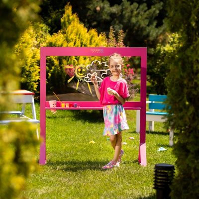 Panou educativ orizontal pentru pictura, roz fucsia