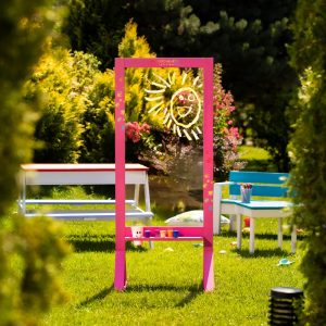 Panou educativ vertical pentru pictura, roz fucsia