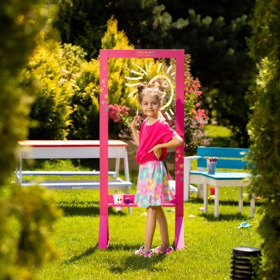 Panou educativ vertical pentru pictura, roz fucsia