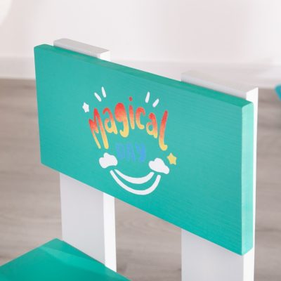 Scaunel cu spatar si desen animat, verde