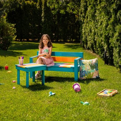 Set bancuta si masuta, turcoaz