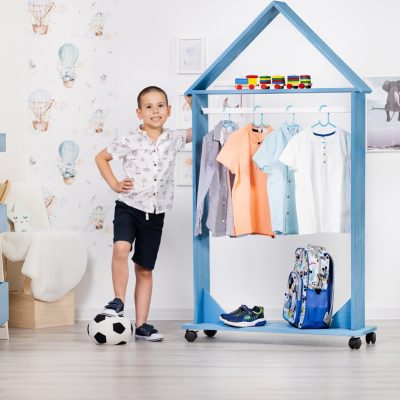 Suport pentru haine tip insula, albastru