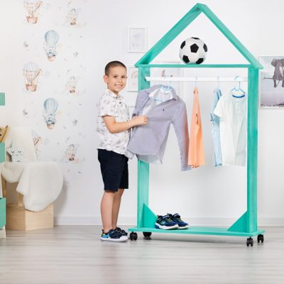 Suport pentru haine tip insula, verde